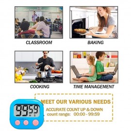 Digital Timer with Magnetic Back, Big Numbers, and ON/Off Switch - AA Battery Not Included
