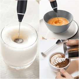 Milk Frother Handheld with 3 Heads Coffee Whisk Foam Mixer with USB Rechargeable 3 Speeds Electric Mini Hand Blender for Latte Cappuccino Hot Chocolate Egg
