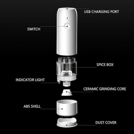 Electric Automatic Salt and Pepper Grinder Set Rechargeable With USB Gravity Spice Mill Adjustable Spices Grinder Kitchen tools
