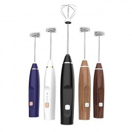 1pc Handheld Coffee Frother, USB-Rechargeable Hand Frother, With 2 Stainless Whisks, 3-Speed Adjustable Handheld Milk Frother For Cappuccinos, Hot Chocolate, Milkshakes, Egg Mix
