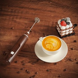 1pc Handheld Coffee Frother, USB-Rechargeable Hand Frother, With 2 Stainless Whisks, 3-Speed Adjustable Handheld Milk Frother For Cappuccinos, Hot Chocolate, Milkshakes, Egg Mix
