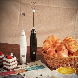 1pc Handheld Coffee Frother, USB-Rechargeable Hand Frother, With 2 Stainless Whisks, 3-Speed Adjustable Handheld Milk Frother For Cappuccinos, Hot Chocolate, Milkshakes, Egg Mix
