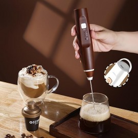 1pc Handheld Coffee Frother, USB-Rechargeable Hand Frother, With 2 Stainless Whisks, 3-Speed Adjustable Handheld Milk Frother For Cappuccinos, Hot Chocolate, Milkshakes, Egg Mix
