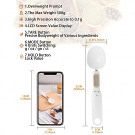 Electronic Kitchen Scale 500g 0.1g LCD Digital Measuring Food Flour Digital Spoon Scale Mini Kitchen Tool for Milk Coffee Scale
