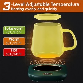 Electric Coffee Mug Heater for Desk Auto Shut off USB Tea Milk Beverage Cup Heater Heating Plate for Office Home 3 Temperature Setting
