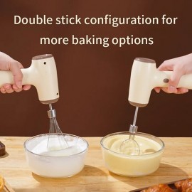 5 Speed Hand Held Electric Egg Beater USB Rechargeable Automatic Stirring Machine Two Sticks Mini Cream Whisk Kitchen Baking
