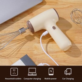 5 Speed Hand Held Electric Egg Beater USB Rechargeable Automatic Stirring Machine Two Sticks Mini Cream Whisk Kitchen Baking
