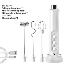 3 In 1 Portable Rechargeable Electric Milk Frother Foam Maker Handheld Foamer High Speeds Drink Mixer Coffee Frothing Wand
