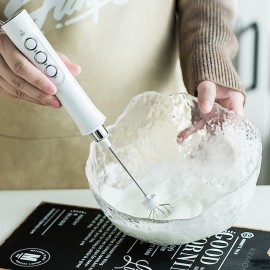 3 In 1 Portable Rechargeable Electric Milk Frother Foam Maker Handheld Foamer High Speeds Drink Mixer Coffee Frothing Wand
