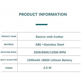 3 In 1 Portable Rechargeable Electric Milk Frother Foam Maker Handheld Foamer High Speeds Drink Mixer Coffee Frothing Wand
