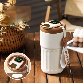 450ml Seamless Liner Stainless Steel Coffee Mug Smart LED Temperature Display Thermos Portable Leakproof Insulation Cup

