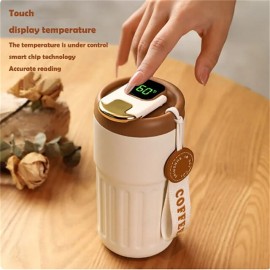 450ml Seamless Liner Stainless Steel Coffee Mug Smart LED Temperature Display Thermos Portable Leakproof Insulation Cup
