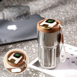450ml Seamless Liner Stainless Steel Coffee Mug Smart LED Temperature Display Thermos Portable Leakproof Insulation Cup
