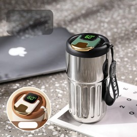 450ml Seamless Liner Stainless Steel Coffee Mug Smart LED Temperature Display Thermos Portable Leakproof Insulation Cup
