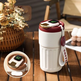 450ml Seamless Liner Stainless Steel Coffee Mug Smart LED Temperature Display Thermos Portable Leakproof Insulation Cup
