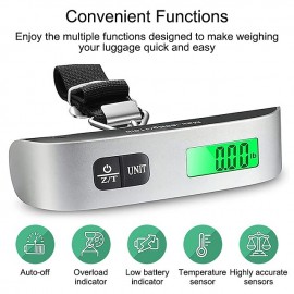 Portable LCD Digital Luggage Weight Scales Hanging Suitcase Baggage Travel Scale with Belt for Electronic Weight Tool 50kg/110lb
