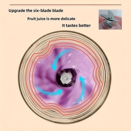 Multifunctional Household Portable Travel Fully Automatic Juice Cup Juicer, Easy To Clean, Small Fruit Extractor, Baby Food Supplement Machine, Student Handheld USB Charging Mini Juice Machine, One-button Slug Cap, 500ML High Borosilicate Glass Cup
