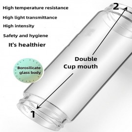 Multifunctional Household Portable Travel Fully Automatic Juice Cup Juicer, Easy To Clean, Small Fruit Extractor, Baby Food Supplement Machine, Student Handheld USB Charging Mini Juice Machine, One-button Slug Cap, 500ML High Borosilicate Glass Cup
