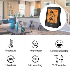 Indoor Thermometer Digital Hygrometer Room Thermometer Humidity Monitor With Backlight Thermometer For Room Temperature Room Indoor Thermometer Humidity Meter Temperature Humidity Monitor Battery

