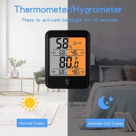 Indoor Thermometer Digital Hygrometer Room Thermometer Humidity Monitor With Backlight Thermometer For Room Temperature Room Indoor Thermometer Humidity Meter Temperature Humidity Monitor Battery
