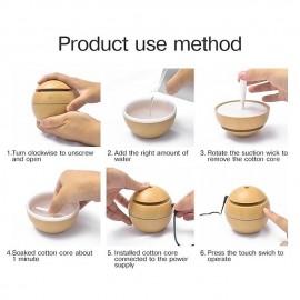 Essential oil diffuser with aroma USB ultrasonic humidifier for home aroma diffuser steam diffuser 7-color LED light 130 ML office
