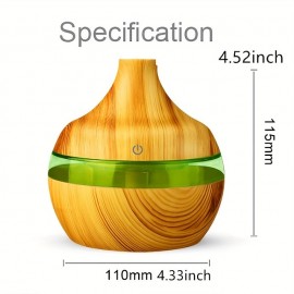 300ml Large Capacity Silent Ultrasonic Aromatherapy Atomizer Humidifier Relieve Dry Skin and Congestion Improve Sleep Quality and Air Quality  for Home Bedroom Decoration
