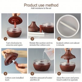 300ml Large Capacity Silent Ultrasonic Aromatherapy Atomizer Humidifier Relieve Dry Skin and Congestion Improve Sleep Quality and Air Quality  for Home Bedroom Decoration
