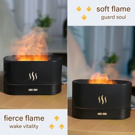 Flame Air Diffuser,Humidifier,Portable-Noiseless Aroma Diffuser for Home,Office or Yoga Essential Oil Diffuser with No-Water Auto-Off Protection
