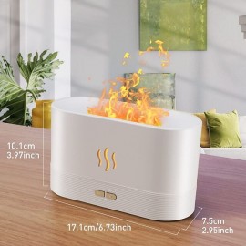 Upgraded Flame Diffuser 180ml Aromatherapy Oil Diffuser Ultrasonic Cool Mist Diffuser with Waterless Auto Shut-Off Protection,RGB Color Flame Lights for Home Office
