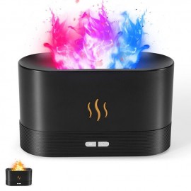Upgraded Flame Diffuser 180ml Aromatherapy Oil Diffuser Ultrasonic Cool Mist Diffuser with Waterless Auto Shut-Off Protection,RGB Color Flame Lights for Home Office
