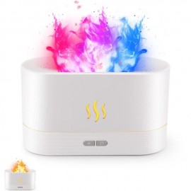 Upgraded Flame Diffuser 180ml Aromatherapy Oil Diffuser Ultrasonic Cool Mist Diffuser with Waterless Auto Shut-Off Protection,RGB Color Flame Lights for Home Office
