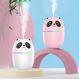 220ML USB Panda Mini Humidifier, 7 Colors LED Aromatherapy Essential Oil Diffuser Spray
