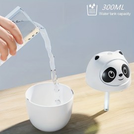 220ML USB Panda Mini Humidifier, 7 Colors LED Aromatherapy Essential Oil Diffuser Spray
