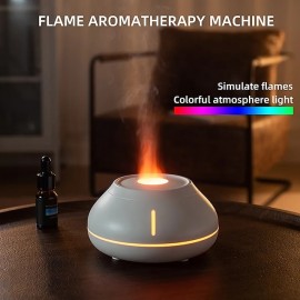 New Essential Oil Diffuser Air Humidifier Ultrasonic Cool Mist Maker Fogger with 7-color Flame Lamp Aroma Diffuser
