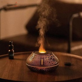 New Essential Oil Diffuser Air Humidifier Ultrasonic Cool Mist Maker Fogger with 7-color Flame Lamp Aroma Diffuser
