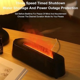 Creative 3D Simulation Flame Air Humidifier Household Colorful Atmosphere Light Intelligent Remote Control Humidifier USB Desktop Silent Large Fog Volume Humidifier Home Decor Room Decor
