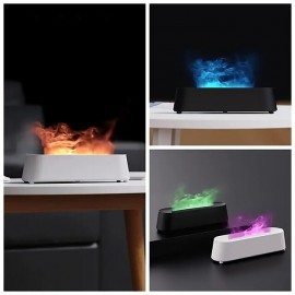 Creative 3D Simulation Flame Air Humidifier Household Colorful Atmosphere Light Intelligent Remote Control Humidifier USB Desktop Silent Large Fog Volume Humidifier Home Decor Room Decor
