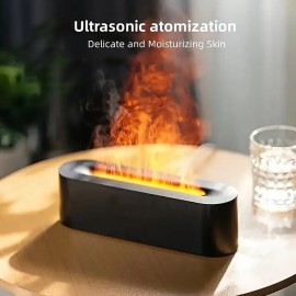 Flame Aroma Diffuser Air Humidifier Ultrasonic Cool Mist Maker Fogger Led Essential Oil Diffuser 7-color Flame Humidifier