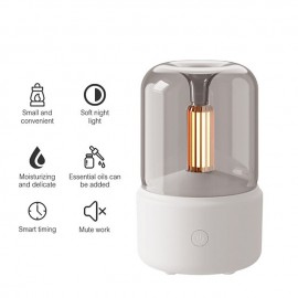 Candlelight Aroma Diffuser Portable 120ml Electric USB Air Humidifier Cold Fog Machine Atomizer with LED Night Light
