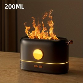 3D Flame Humidifier Portable Silent Aromatherapy Essential Oil Diffuser With Flame Night Light For Home Office Kids Bedroom 250ml Cool Mist Humidifie
