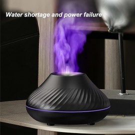 Volcano Air Humidifier Aroma Diffuser Essential Oil Lamp 130ml USB Portable Air Humidifier with 7 Colors Flame Night Light
