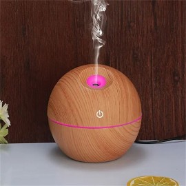 USB Wood Grain Essential Oil Diffuser Ultrasonic Humidifier Household Aroma Diffuser Aromatherapy Mist Maker with LED Colorful Gradient Humidifier
