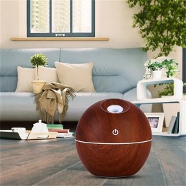USB Wood Grain Essential Oil Diffuser Ultrasonic Humidifier Household Aroma Diffuser Aromatherapy Mist Maker with LED Colorful Gradient Humidifier
