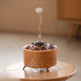 Simulation Flame Diffuser Humidifier Volcano Lamp  Air Cloud Humidifier Premium Essential Oil Diffuser With Remote Control Timer And Auto Shutoff Safety Switchï¼ˆNot include essential oilsï¼‰
