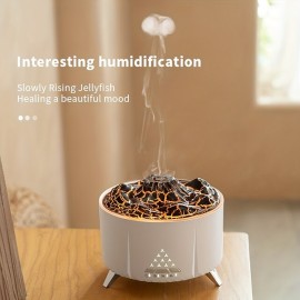 Simulation Flame Diffuser Humidifier Volcano Lamp  Air Cloud Humidifier Premium Essential Oil Diffuser With Remote Control Timer And Auto Shutoff Safety Switchï¼ˆNot include essential oilsï¼‰
