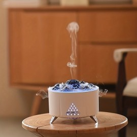 Simulation Flame Diffuser Humidifier Volcano Lamp  Air Cloud Humidifier Premium Essential Oil Diffuser With Remote Control Timer And Auto Shutoff Safety Switchï¼ˆNot include essential oilsï¼‰
