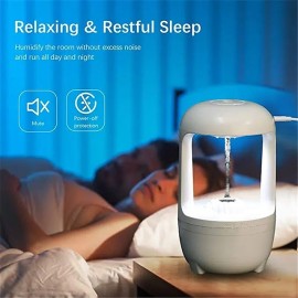 Anti-Gravity Humidifier for Bedroom Air Humidifier with Water Drop Levitating Countercurrent 500ml Smart Ultrasonic Cool Mist Humidifier with Light 2 Modes for Home Office Energy-Saving
