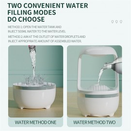 Anti-Gravity Humidifier for Bedroom Air Humidifier with Water Drop Levitating Countercurrent 500ml Smart Ultrasonic Cool Mist Humidifier with Light 2 Modes for Home Office Energy-Saving
