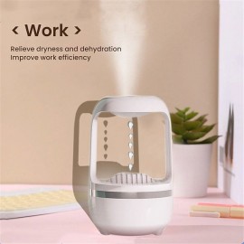Anti-Gravity Humidifier for Bedroom Air Humidifier with Water Drop Levitating Countercurrent 500ml Smart Ultrasonic Cool Mist Humidifier with Light 2 Modes for Home Office Energy-Saving
