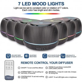300ML Aroma Essential Oil Diffuser8 Hours Wood Grain Cool Mist Aromatherapy Diffuser with Remote ControlUSB-C Power CableTimer 7 Color Light Changing.Scent Air Humidifier for HomeBedroom
